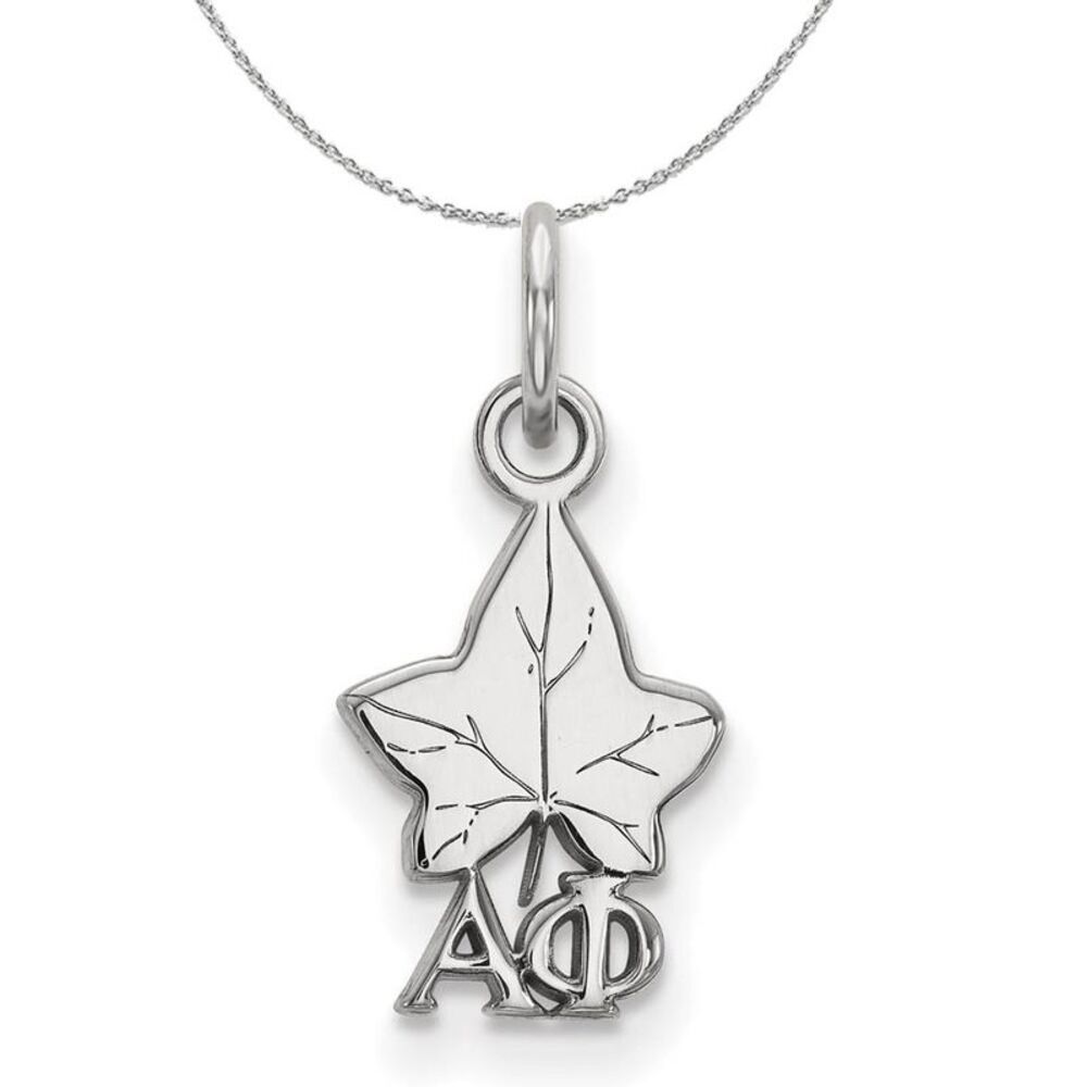 Sterling Silver Alpha Phi XS (Tiny) Pendant Necklace - 24 Inch
